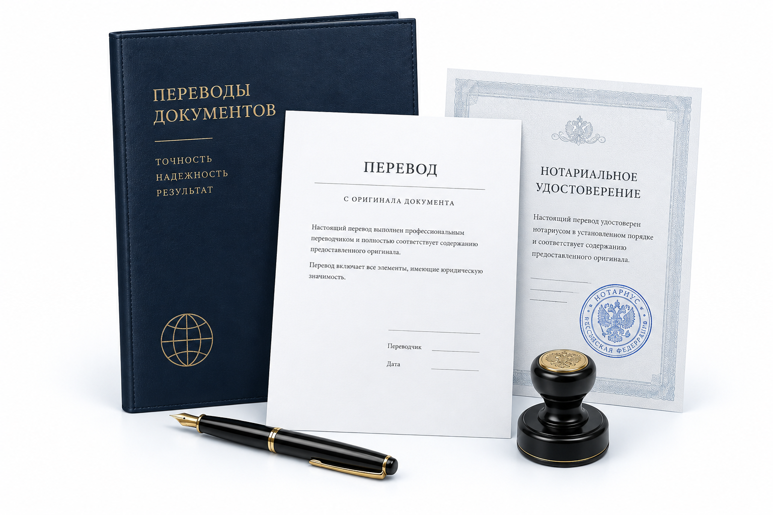 Комплект нотариального перевода без персональных данных